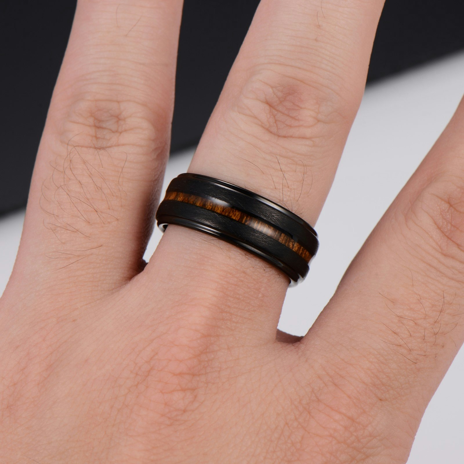 Ring Black Wood Tungsten