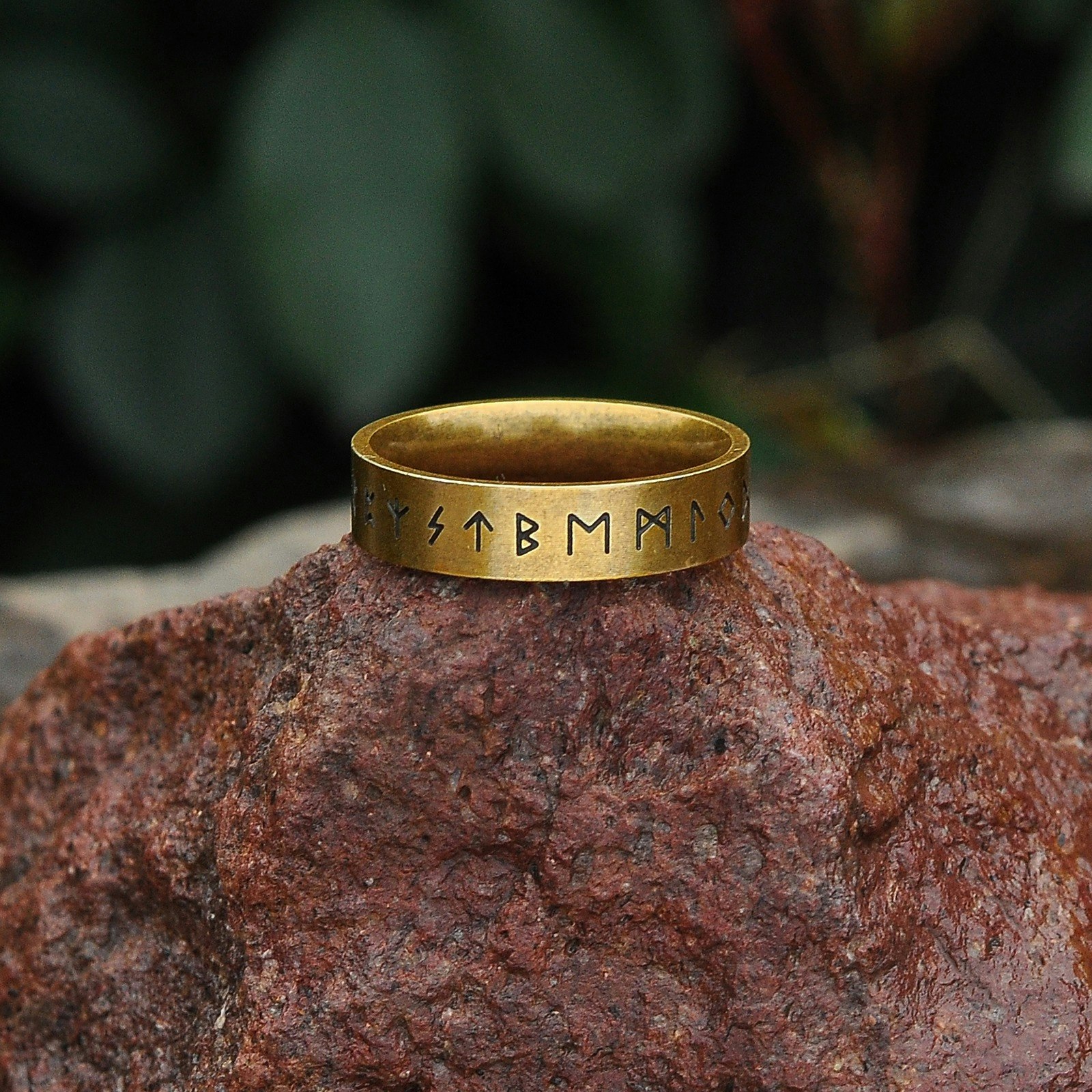 Ring Runic Script Bronze