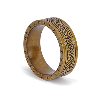 Ring Celtic Futhark bronse