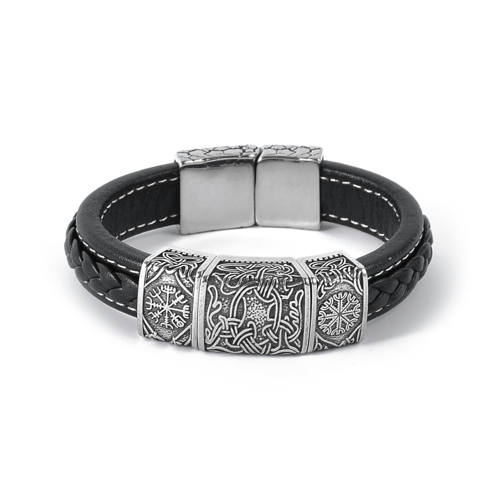 Armbånd Valknut Læder