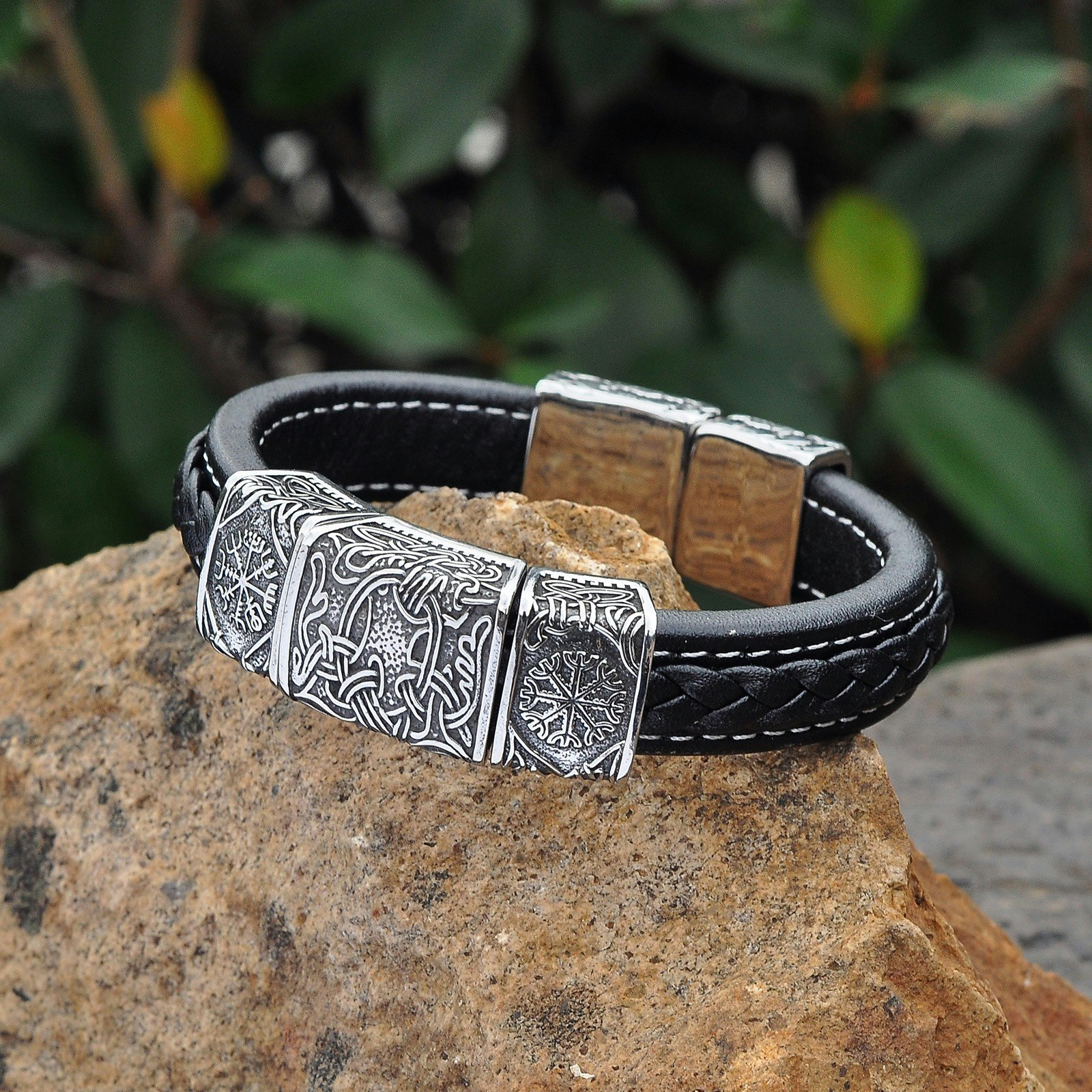 Bracelet Valknut Leather