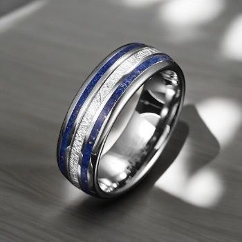 Ring Blue Beauty Lines Tungsten