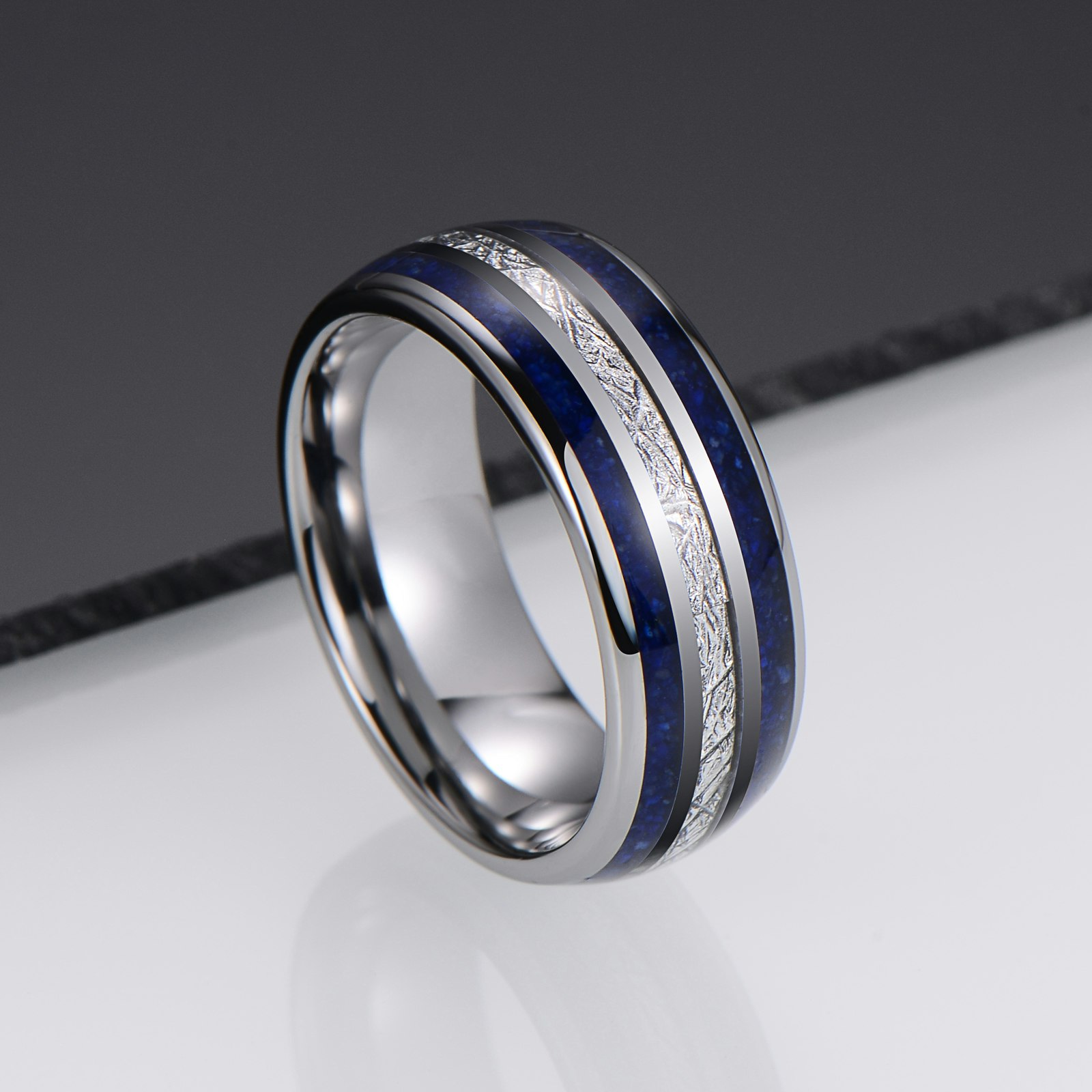 Ring Blue Beauty Lines Tungsten