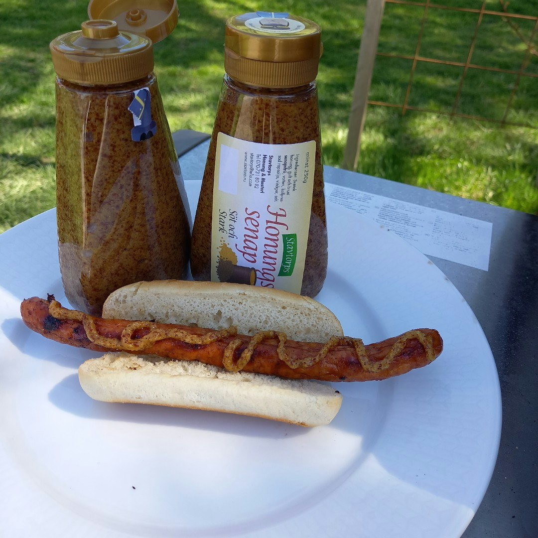Söt stark honung senap bara sötad med honung