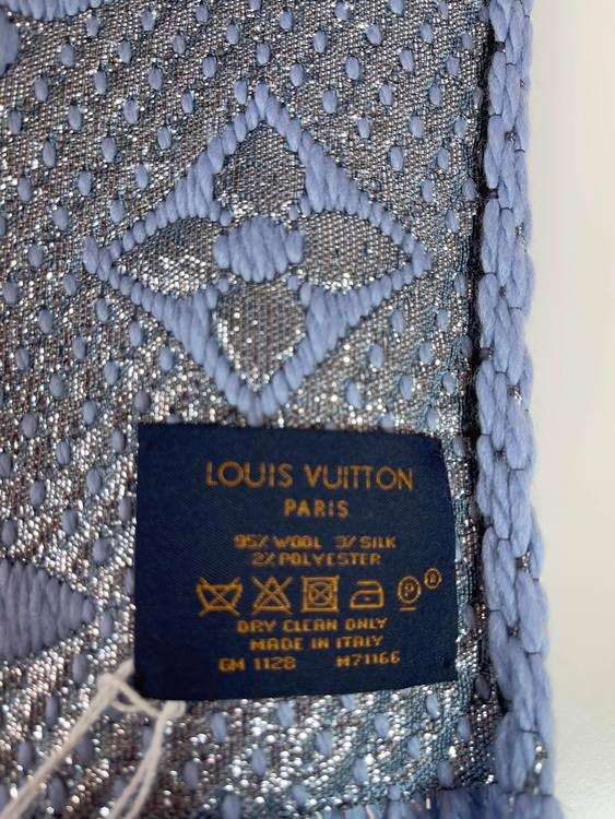 Louis Vuitton Scarf Logomania Shine-Blue - TomsBag