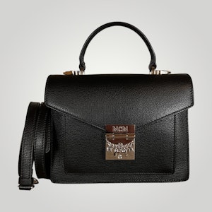 MCM Pre-owned Tracy Small Satchel in Black Leather