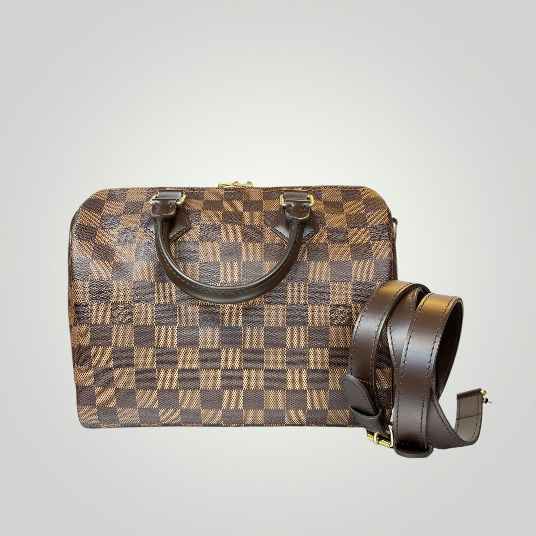 Louis Vuitton Pte-owned Speedy Bandoliere 25 Damier Ebene