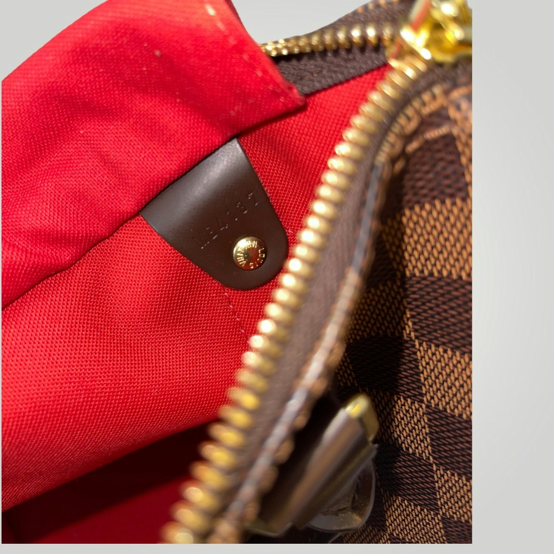 Louis Vuitton Pte-owned Speedy Bandoliere 25 Damier Ebene