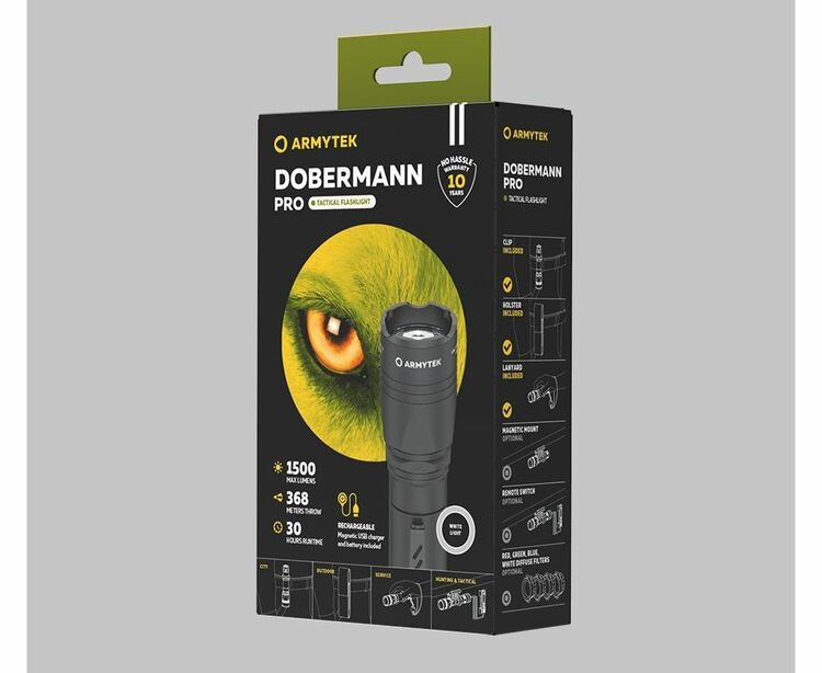 Armytek Dobermann Pro, Magnet Laddning - 1500 LUMEN