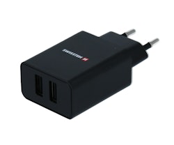 SWISSTEN Adapter 2x USB 2,1A Svart