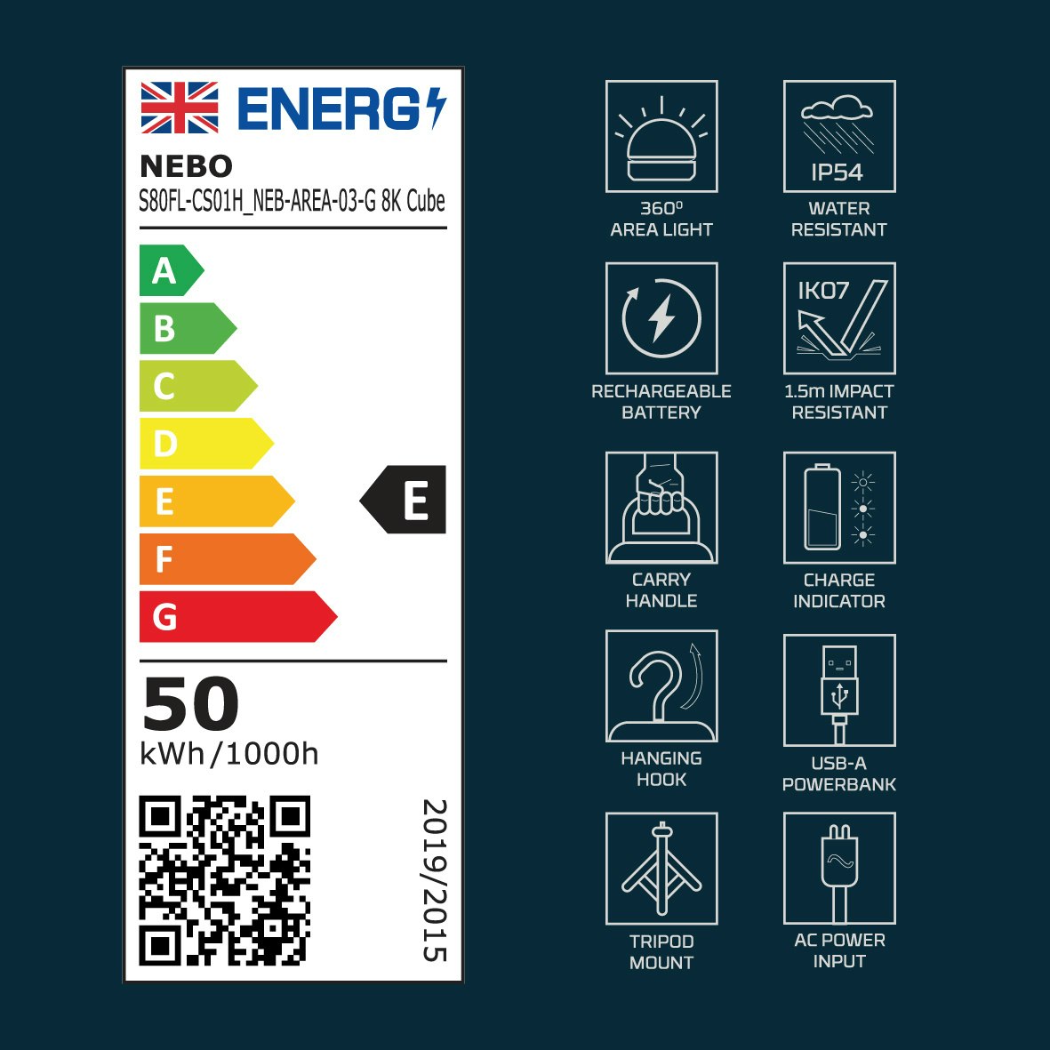NEBO Worklight 8K Cube Hybrid