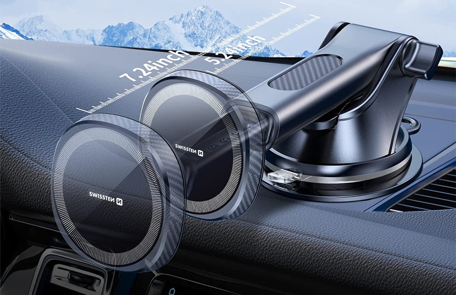 Swissten Magnetic Car Holder Wireless Charge Dash