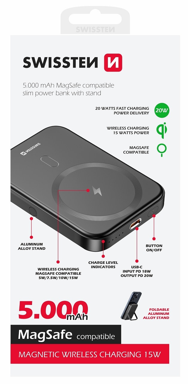 Swissten Powerbank Magsafe 5000mAh