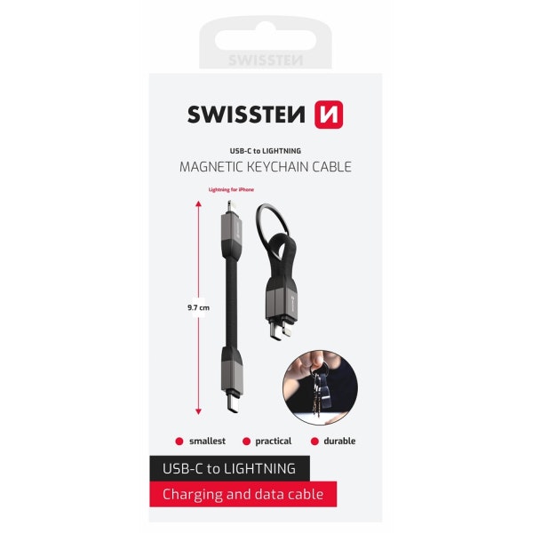 Swissten Magnetic Keychain USB-C / Lightning