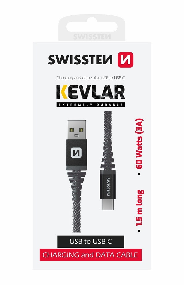 Swissten Kevlar USB / USB-C 1,5m