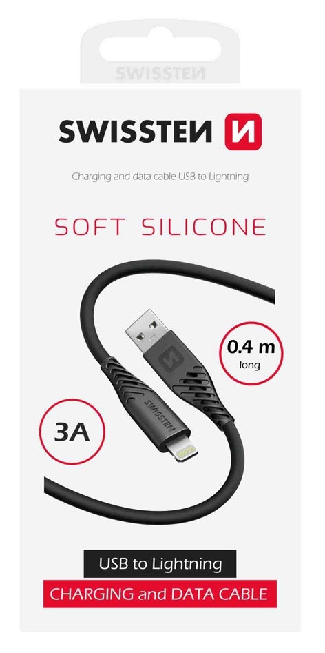 Swissten Soft Silicone USB/Lightning 0,4m