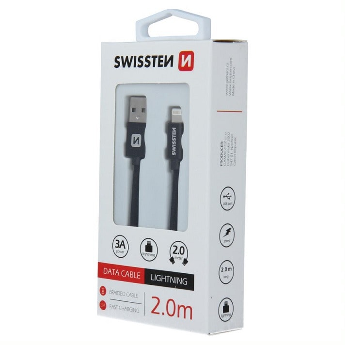 Swissten Textilkabel USB/Lightning 2m