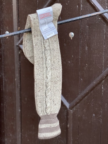 Knälång ullstrumpa , ljus beige 912
