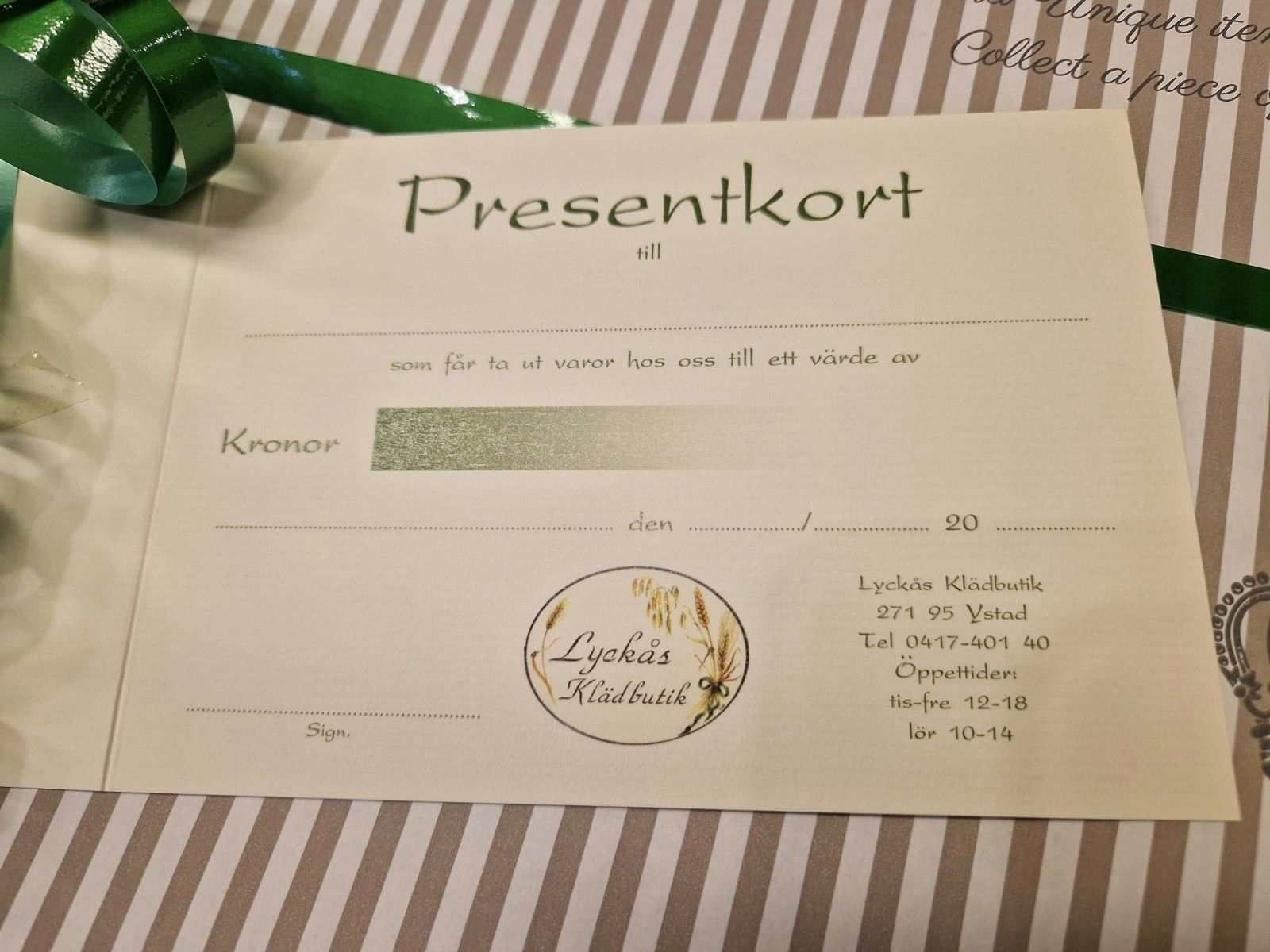 Presentkort 1000 kr