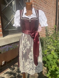MarJo Trachten "Thiersheim " Dirndlklänning , Mahagoni/White