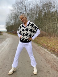 Lois jeans "Marbella Boot cropped " vit med fransar
