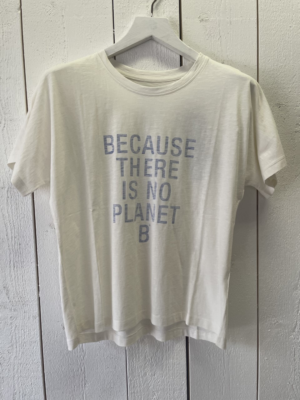 ECOALF t-shirt " Beacause there is no planet B " blå