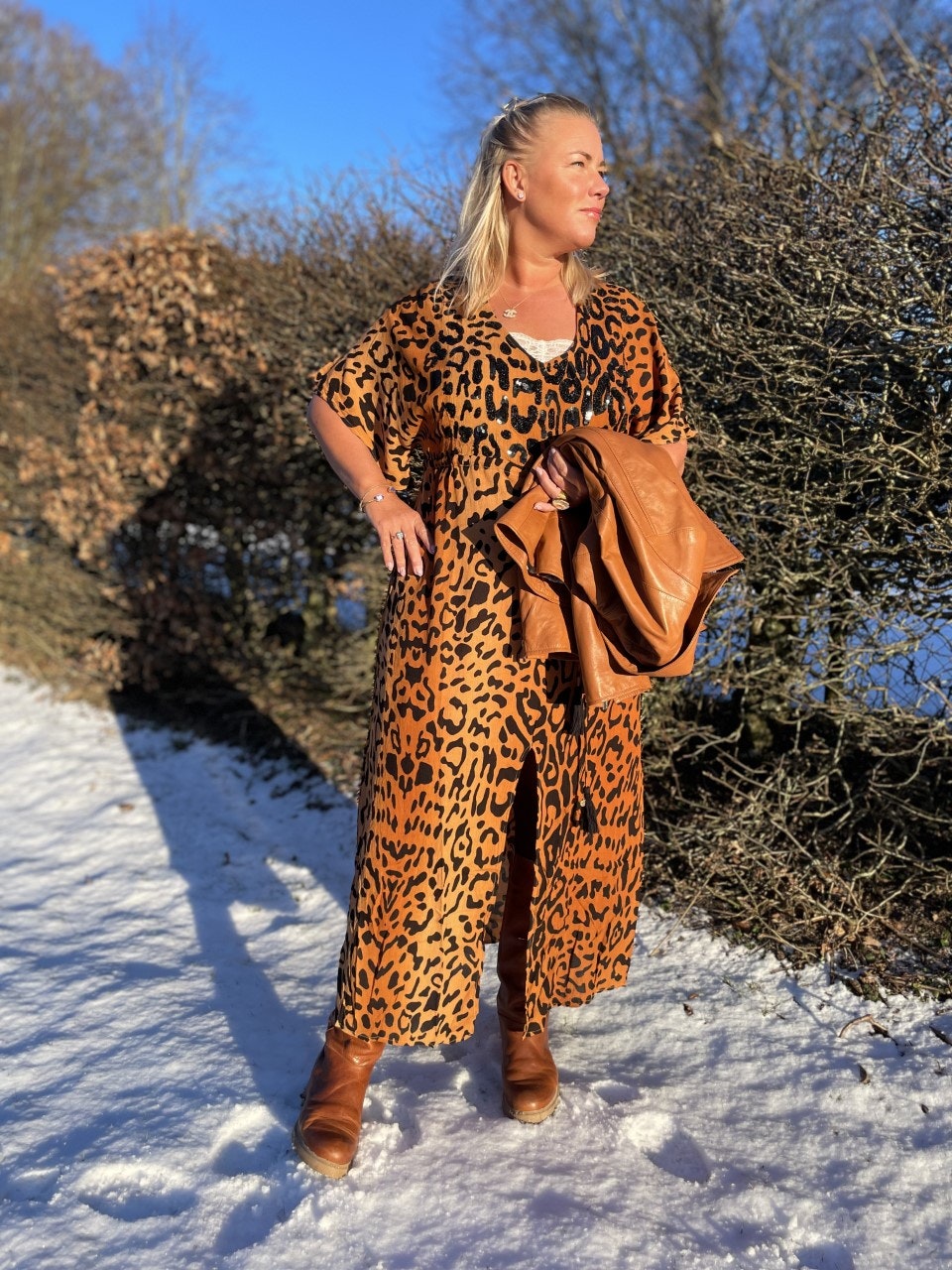LOLA CASADEMUNT " Leopard klänning " med kort ärm - Lyckås Klädbutik