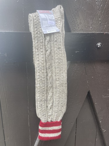 Knälång ullstrumpa , röd 920