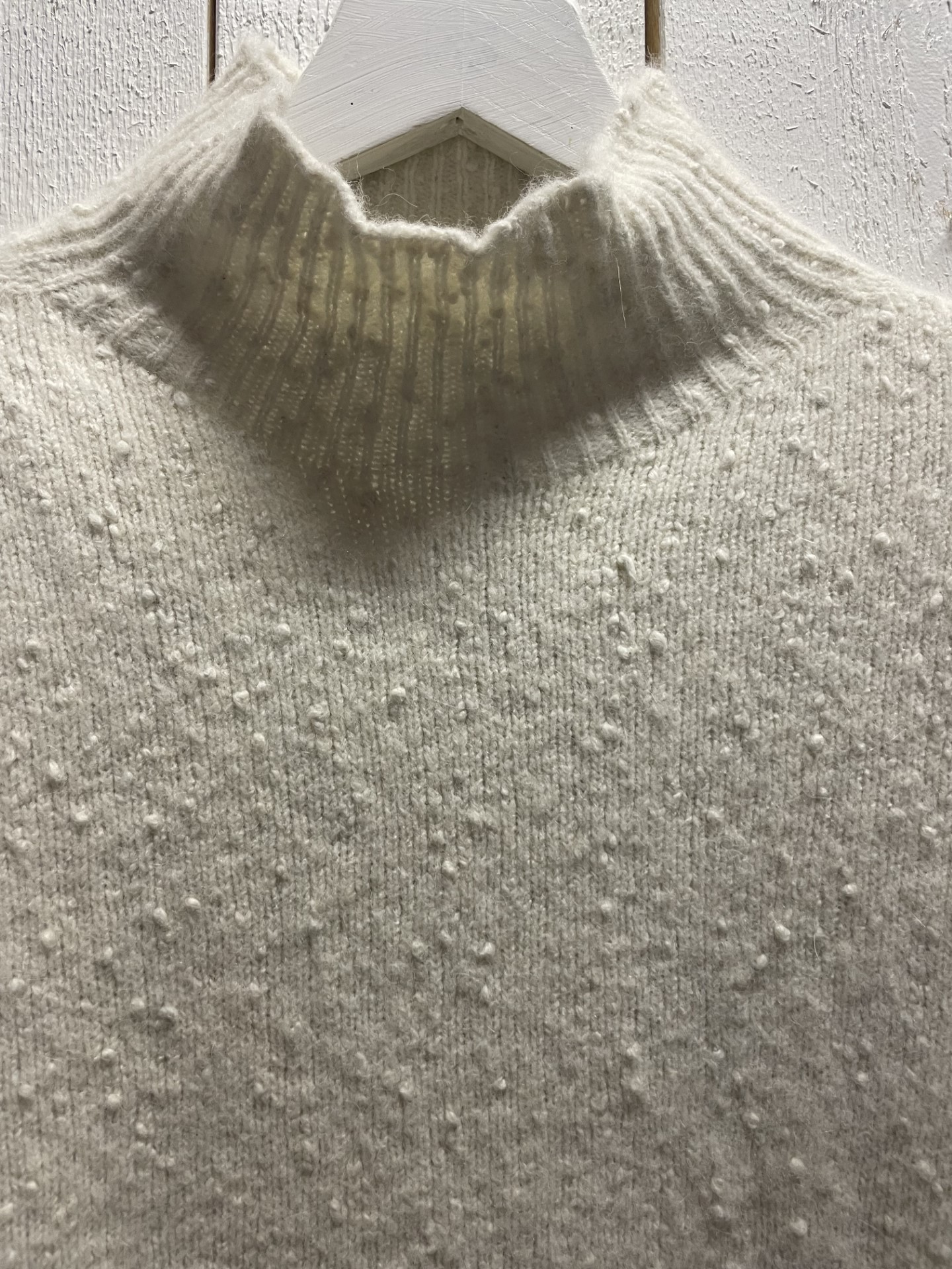 Arovescio halvpolo tröja " stickad struktur " , creme