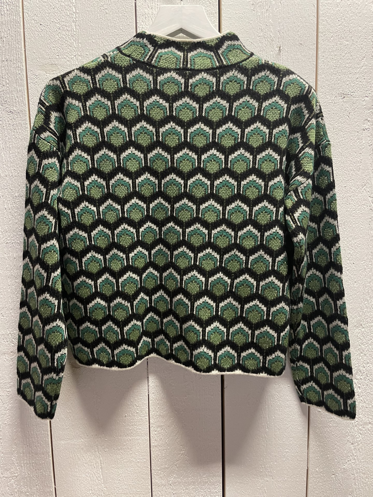 Oui stickad tröja " grön smaragd "