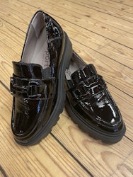 DLSport Loafer svart lack med svart spänne