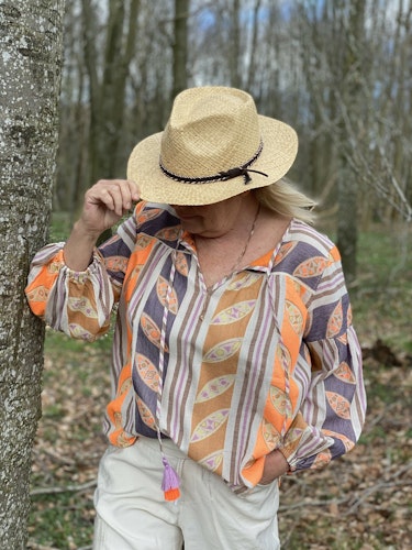 Devotion blus , orange /lila