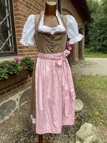 Moser "Nicki " Dirndlklänning , brun / rosa