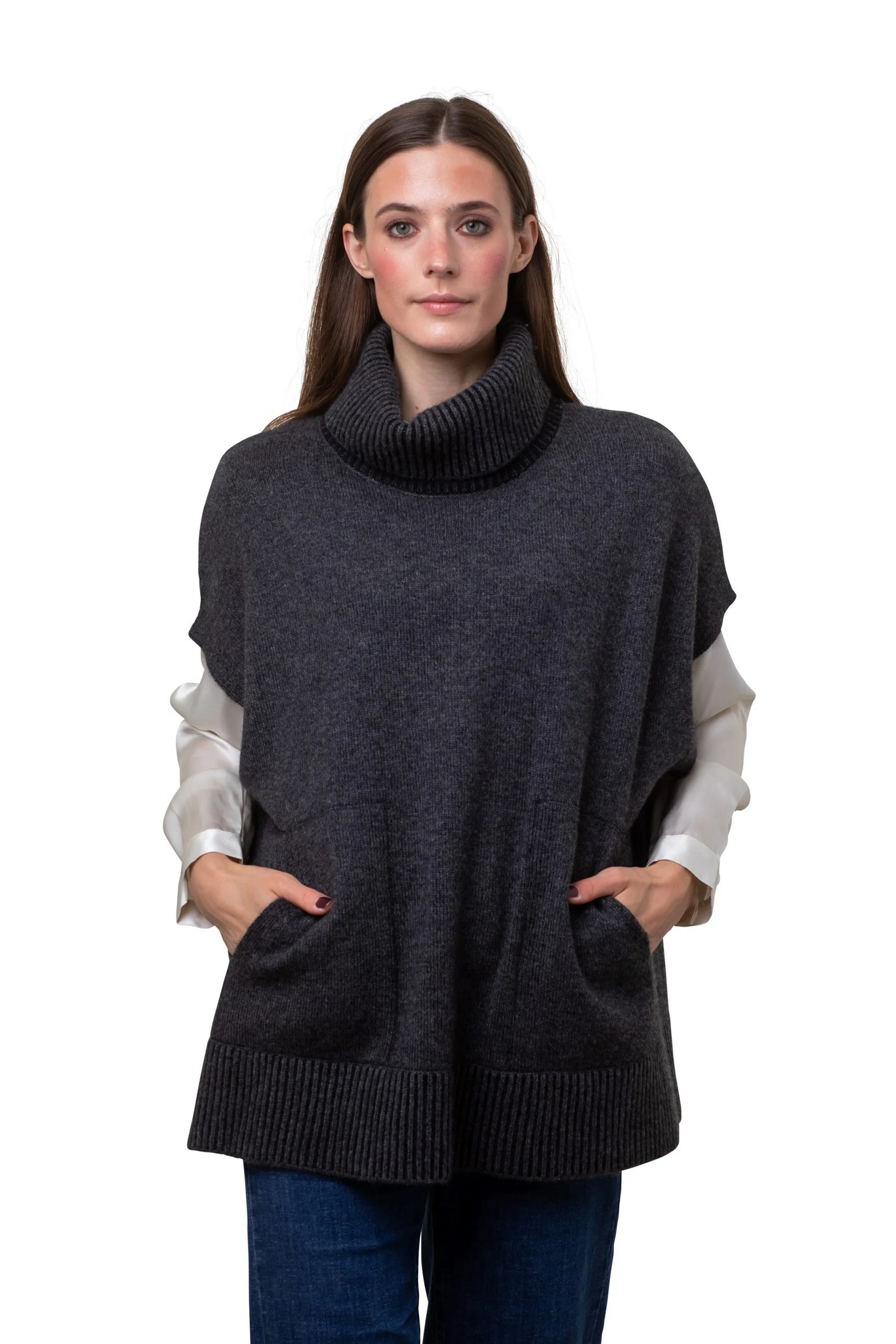 8design kortärmad Tröja " Vera polo" ,  Grafitgrå/svart
