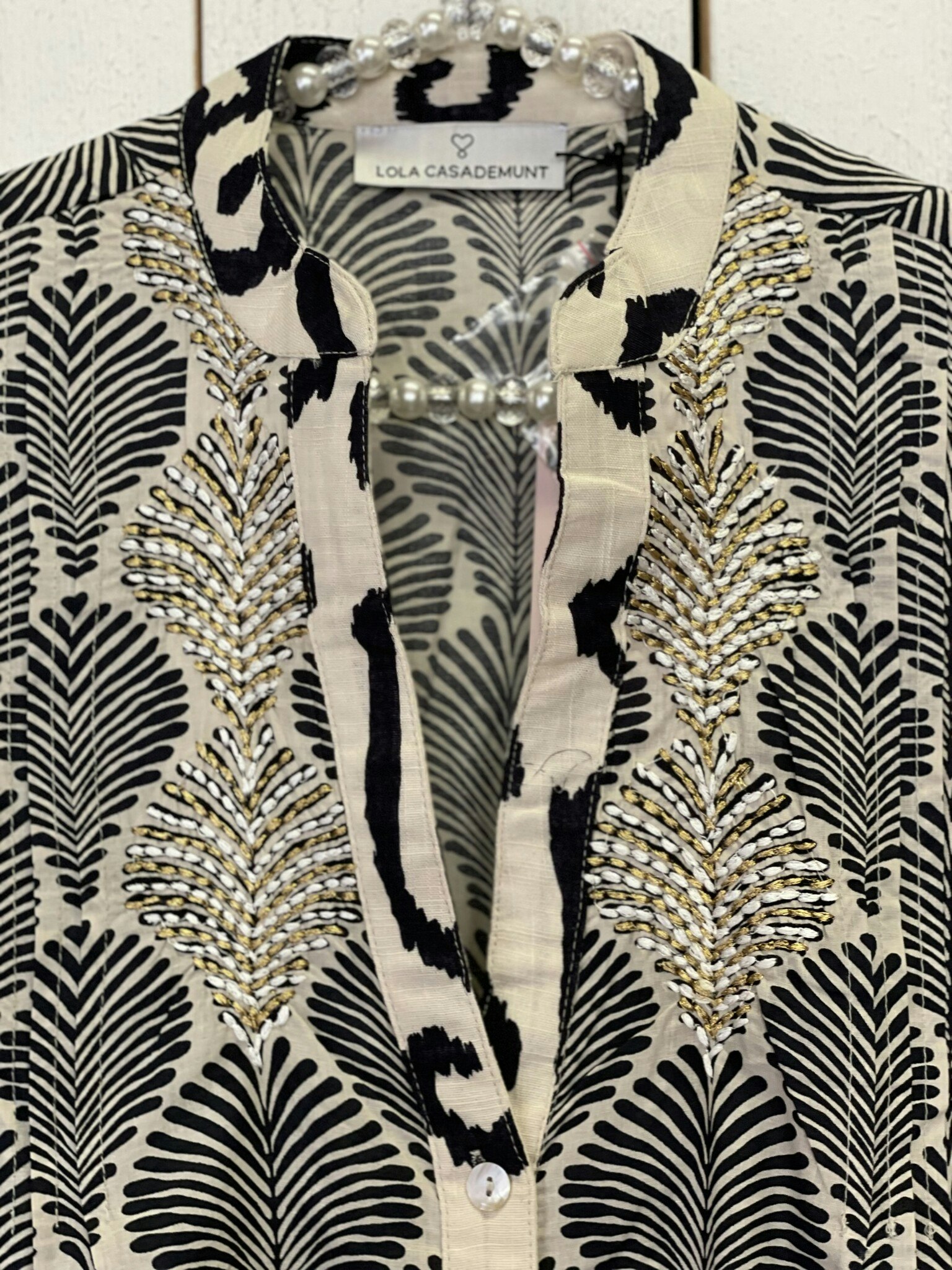 Lola Casademunt klänning " Leaves " , svart / beige