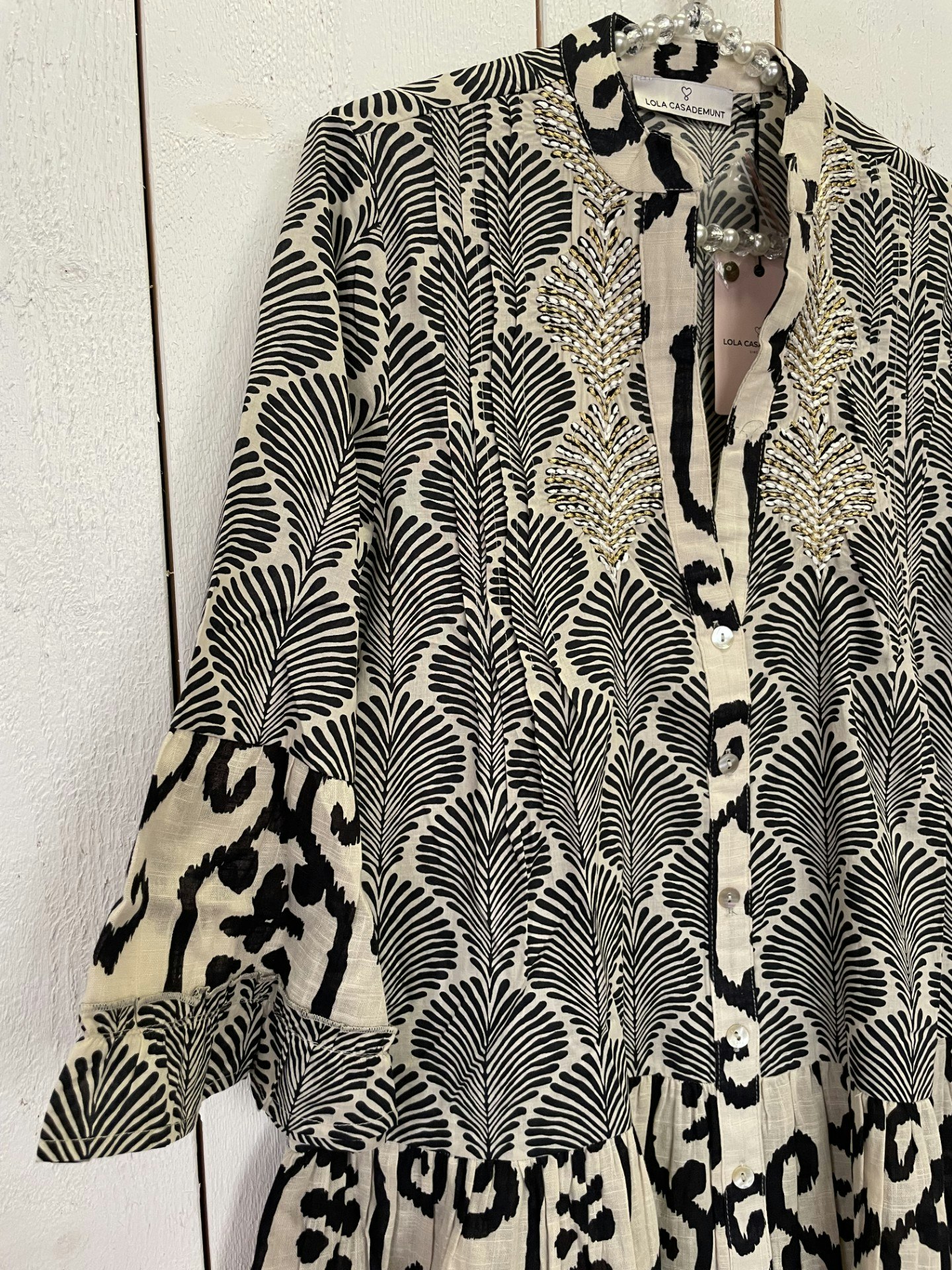 Lola Casademunt klänning " Leaves " , svart / beige