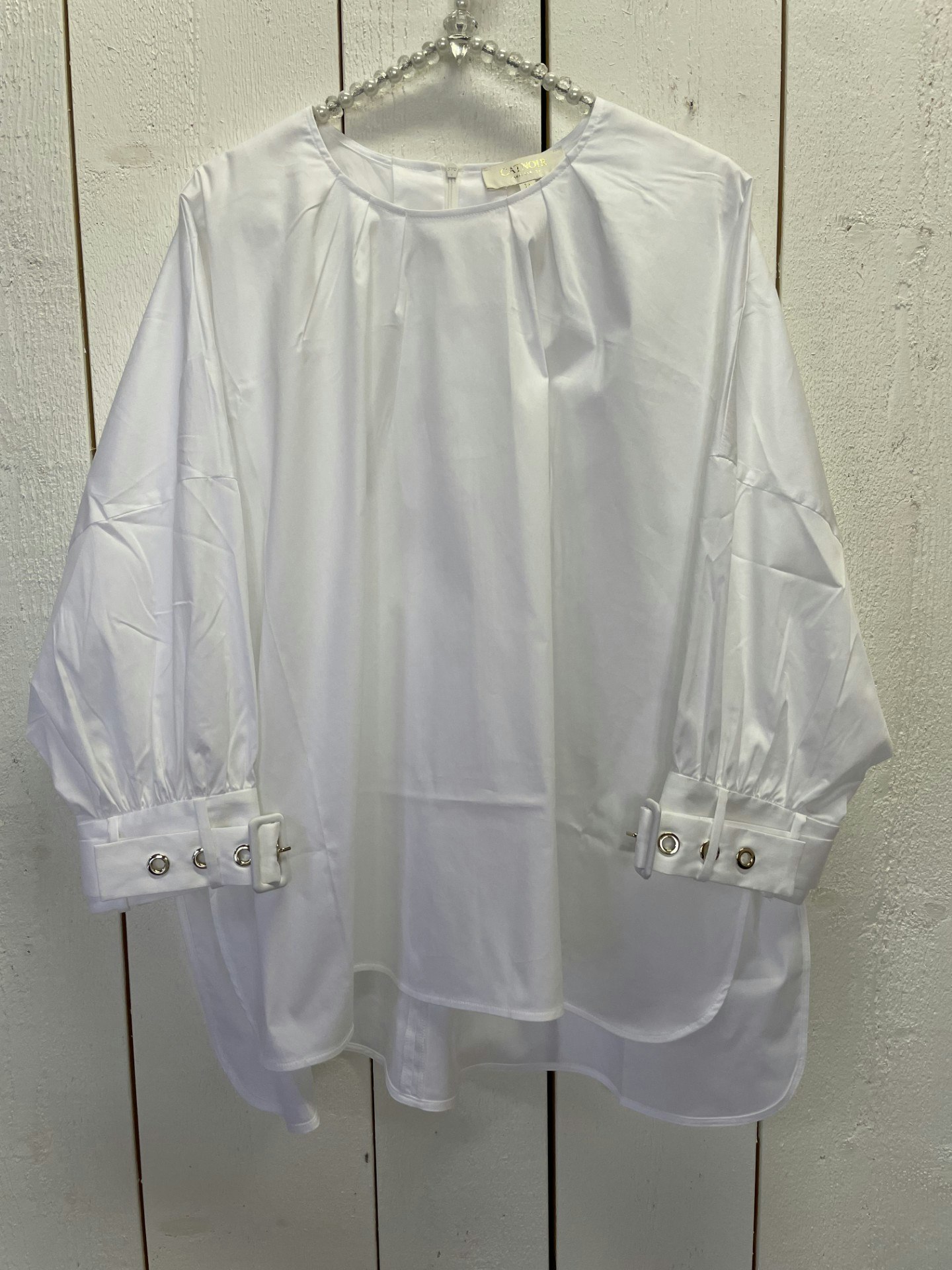 Catnoir Oversizeblus med detalj ärmslut , vit