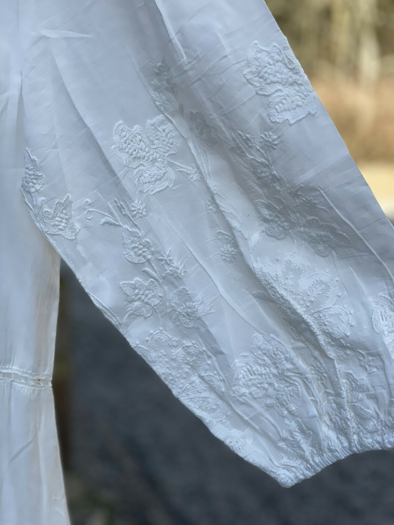 Fuego klänning " broderi & pärlor " , Off white