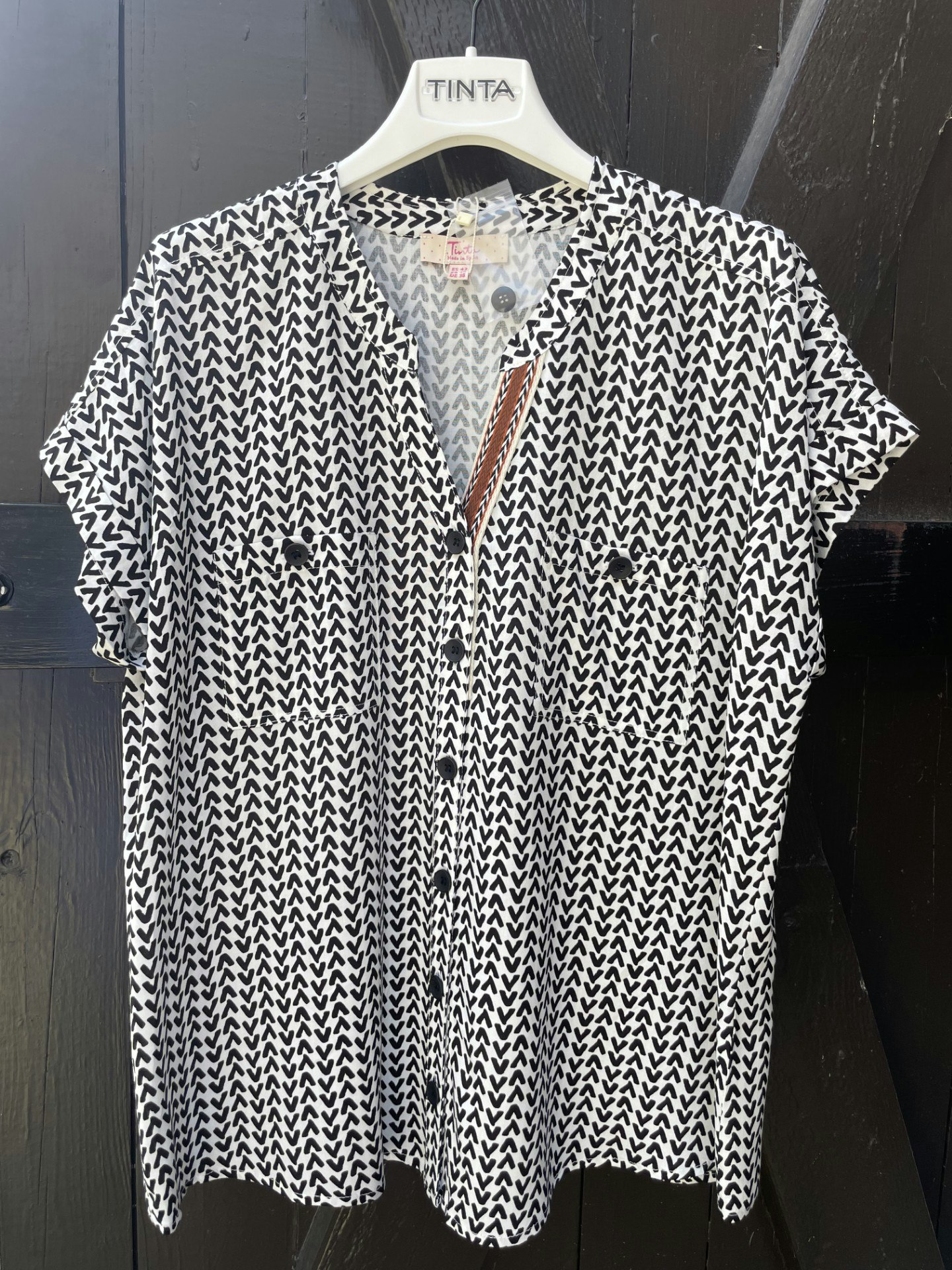 Tinta blus " Juno " , vit / svart