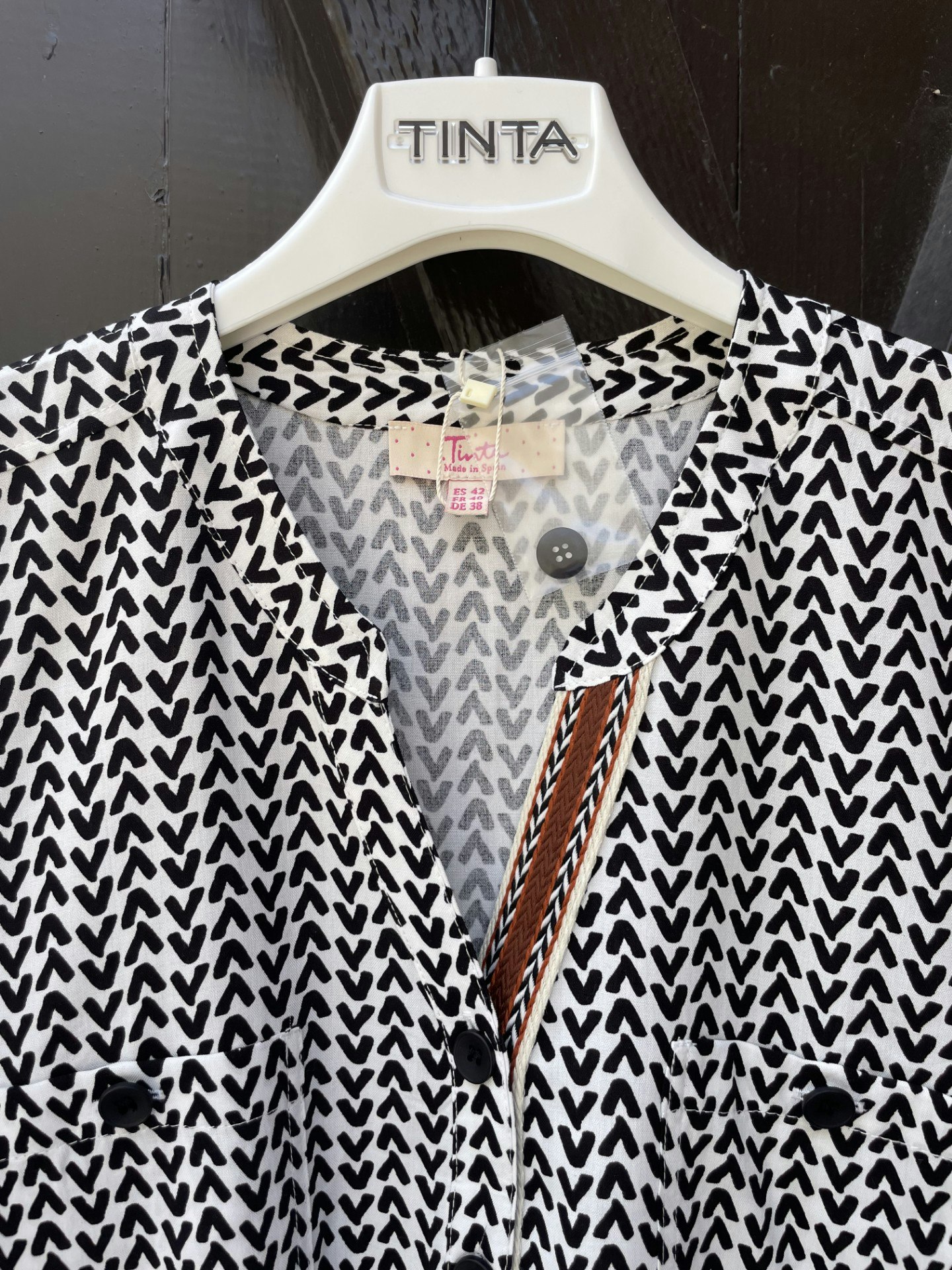 Tinta blus " Juno " , vit / svart