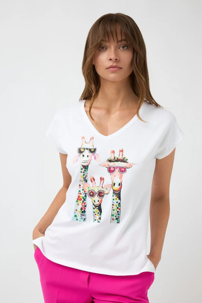Tinta t-shirt " Chicago" , vit med multicolor