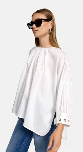 Catnoir Oversizeblus med detalj ärmslut , vit