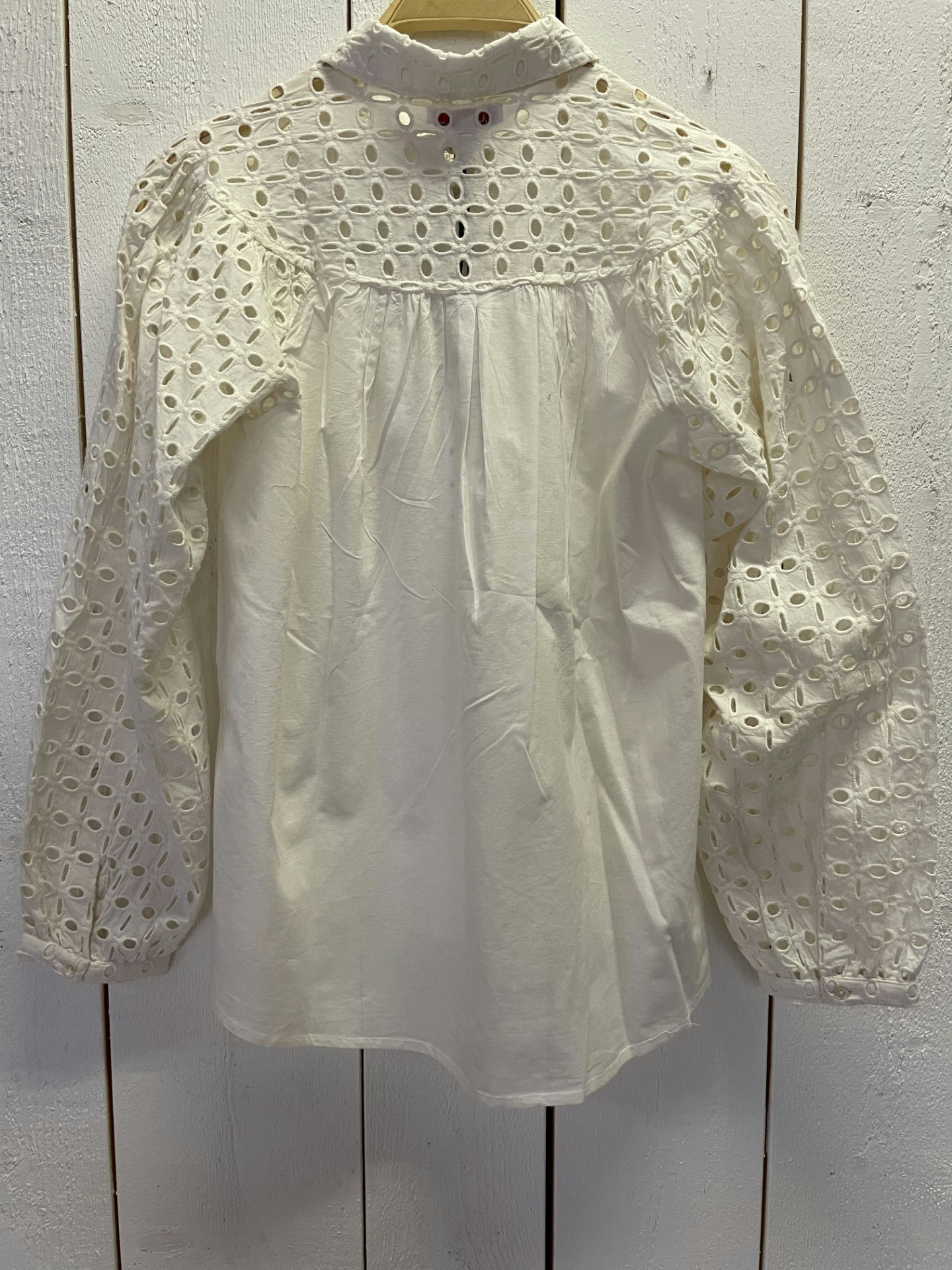 FUEGO Blus " Broderi anglais" , Ecru