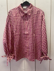 ICHI blus " Lucca" , Shocking Pink Print