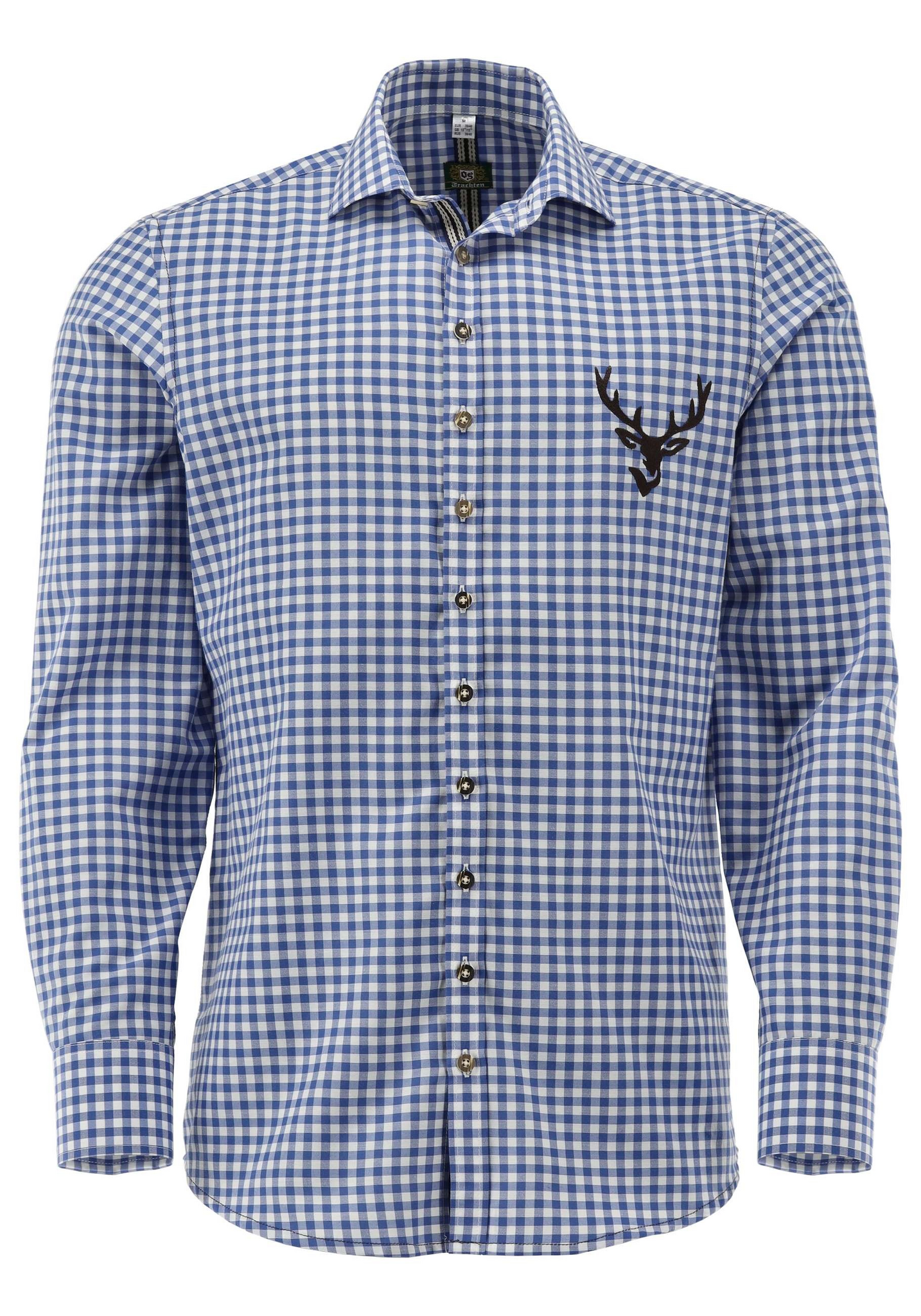 Herrskjorta "Blårutig med hjort", Slim Fit / OT