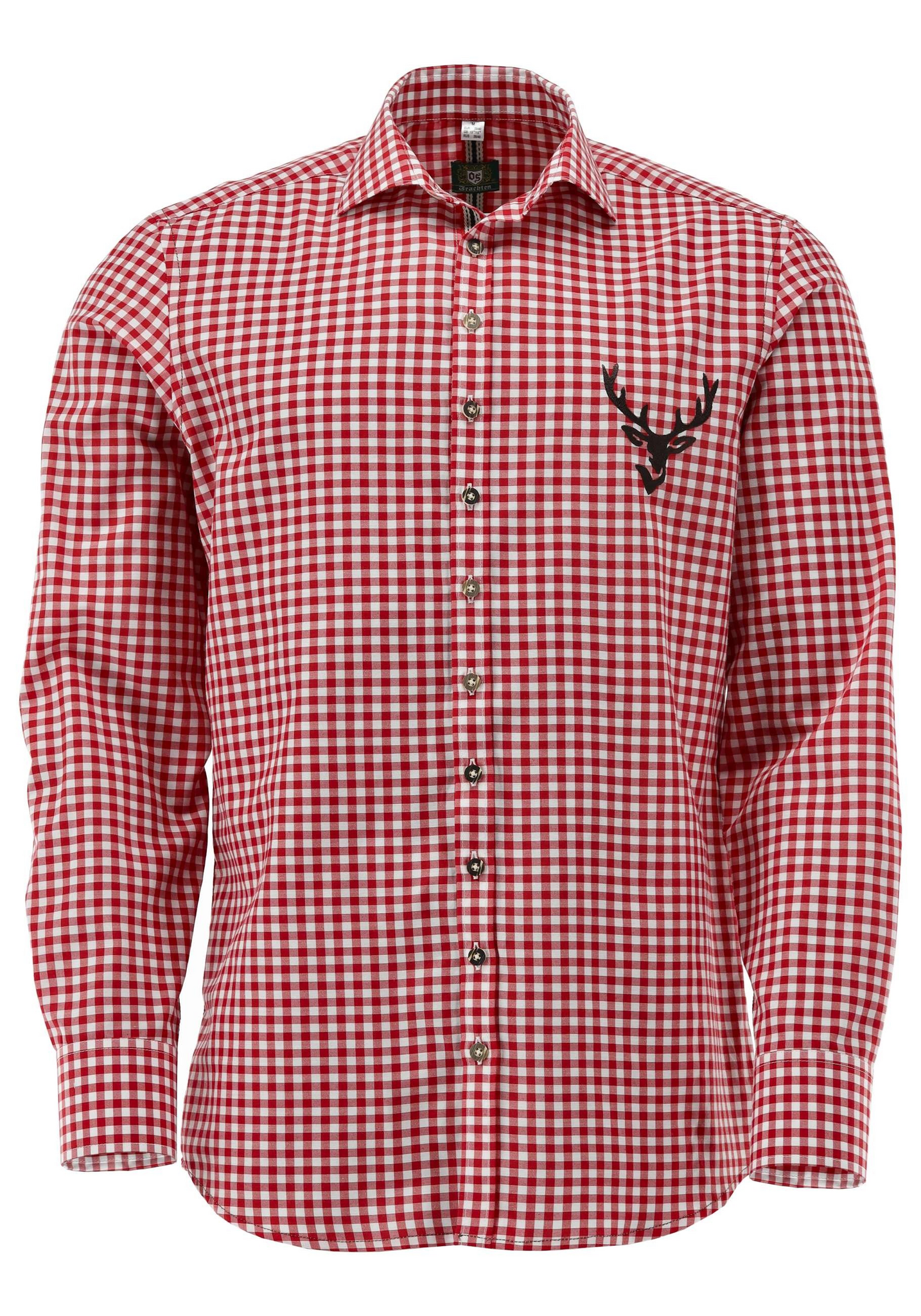 Herrskjorta "Rödrutig med hjort", Slim Fit / OT