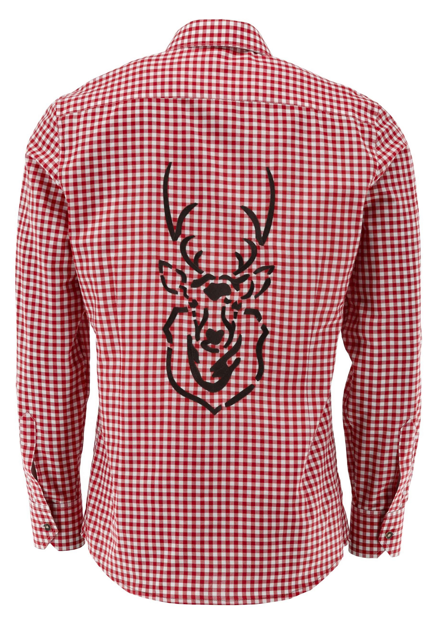 Herrskjorta "Rödrutig med hjort", Slim Fit / OT