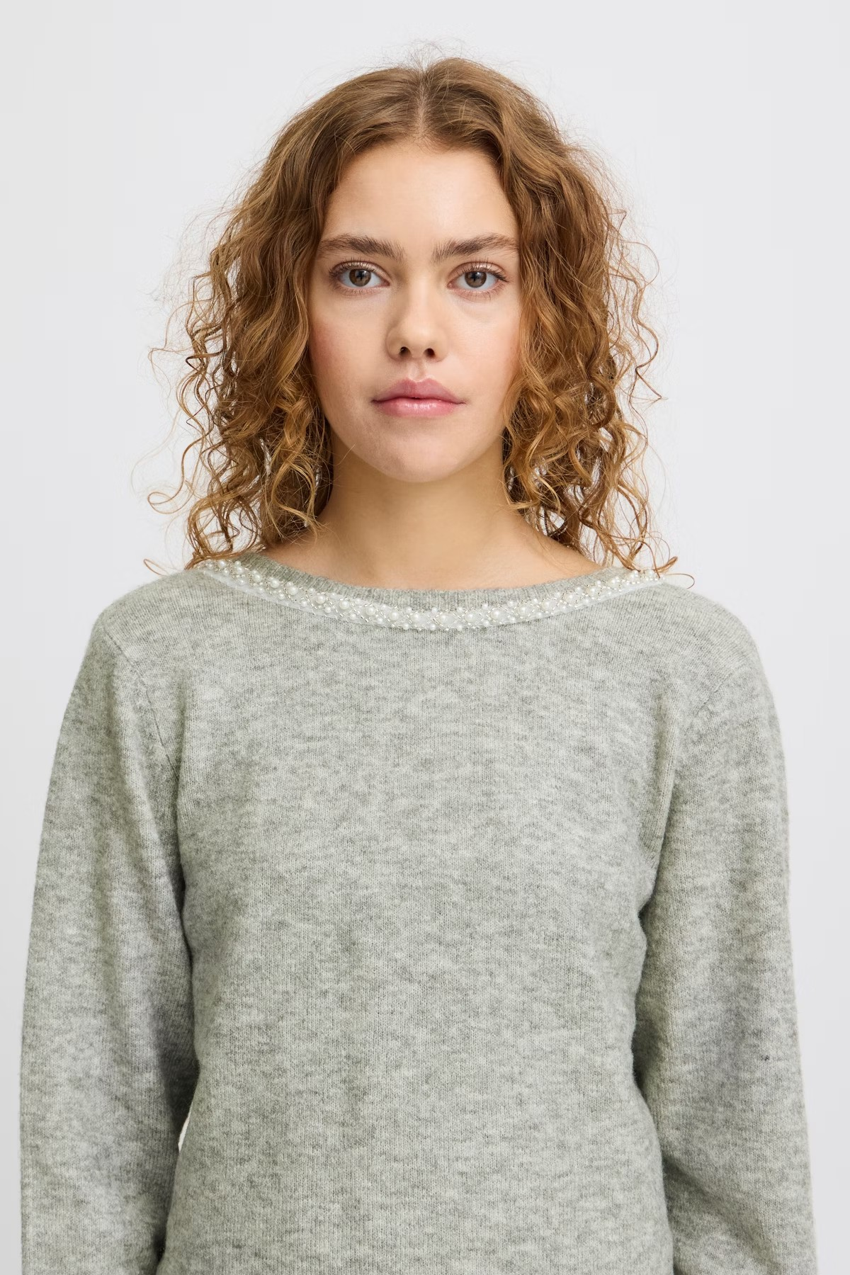 ICHI Pullover "Macon" , grey melange