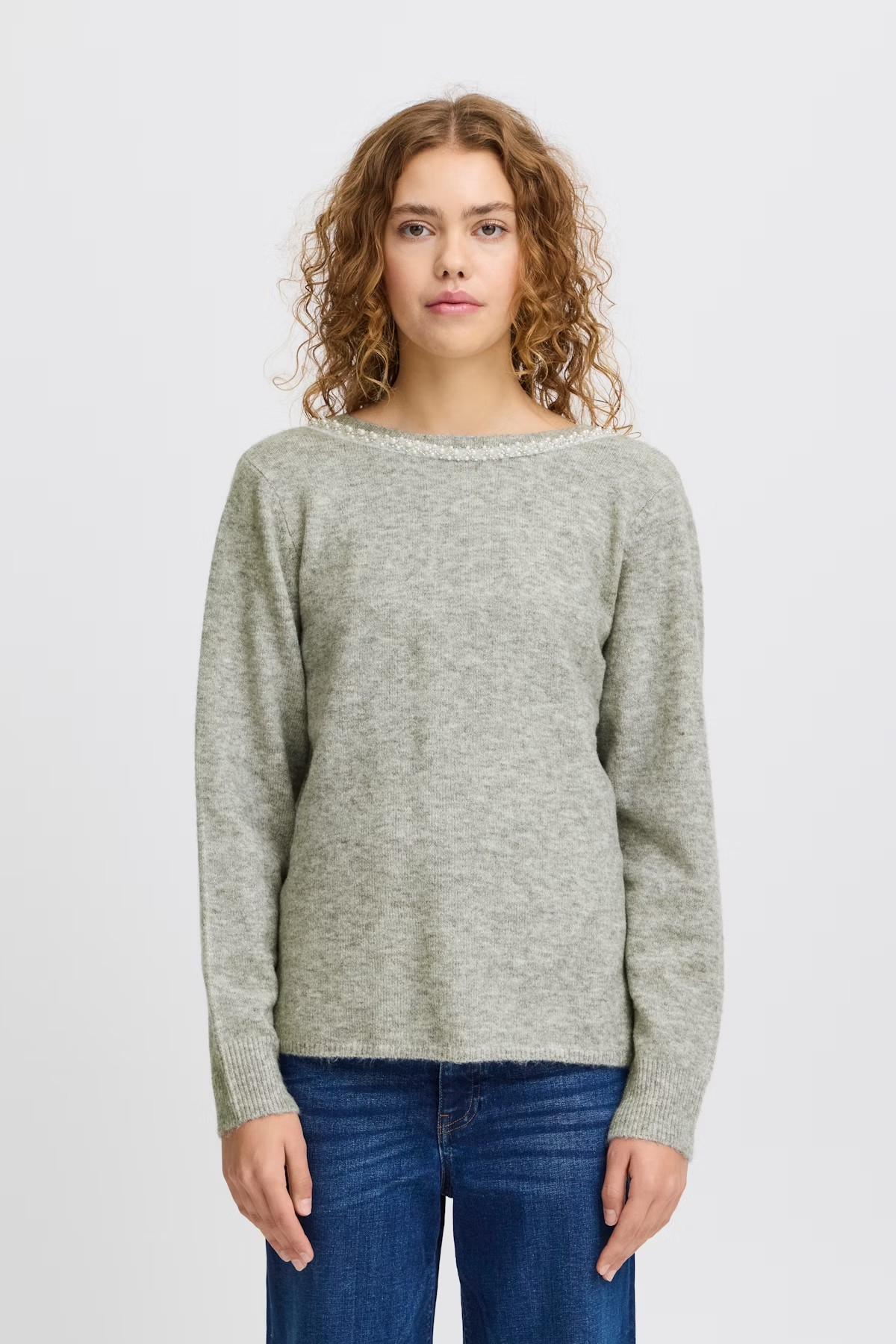 ICHI Pullover "Macon" , grey melange