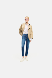 Cambio jeans "Piper Short" , mellanblå med strassdetalj ( 5162)